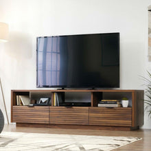 Load image into Gallery viewer, Modern Walnut Finish TV Stand Entertainment Center - Fits up to 70-inch TV