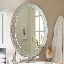 Load image into Gallery viewer, Oval Frame-less Bathroom Vanity Wall Mirror with Elegant Crystal Border