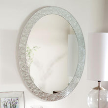 Load image into Gallery viewer, Oval Frame-less Bathroom Vanity Wall Mirror with Elegant Crystal Border