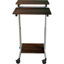 Load image into Gallery viewer, 24-inch Steel Frame Standing Computer Desk on Wheels in Dark Walnut