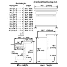 Load image into Gallery viewer, Stand Up Mobile Office Computer Desk Workstation in Dark Walnut Finish