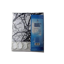 Load image into Gallery viewer, Black White Tree Silhouette Shower Curtain in Polyester Fabric