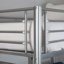 Load image into Gallery viewer, Twin over Full size Futon Bunk Bed in Modern Silver Metal Finish