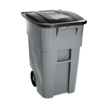 Load image into Gallery viewer, 50 Gallon Gray Commercial Heavy-Duty Rollout Trash Can Waste-Utility Container