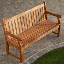 Load image into Gallery viewer, 5-Ft Outdoor Wooden Garden Bench with Armrests