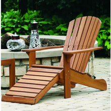 Load image into Gallery viewer, Outdoor Eucalyptus Wood Patio Adirondack Chair with Slide-out Ottoman