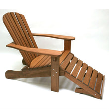 Load image into Gallery viewer, Outdoor Eucalyptus Wood Patio Adirondack Chair with Slide-out Ottoman