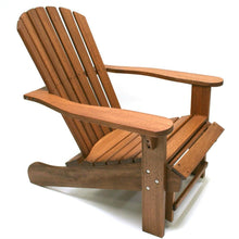 Load image into Gallery viewer, Outdoor Eucalyptus Wood Patio Adirondack Chair with Slide-out Ottoman