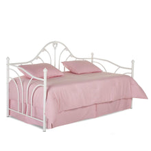 Load image into Gallery viewer, Twin size White Metal Daybed Frame with Wood Slats and Pop Up Trundle Bed
