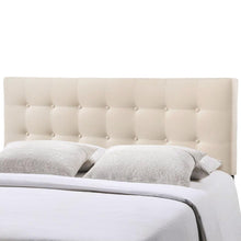 Load image into Gallery viewer, Full size Ivory Fabric Upholstered Button-Tufted Headboard