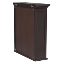 Load image into Gallery viewer, Dark Espresso 2-Door Bathroom Wall Cabinet with Open Shelf