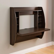 Load image into Gallery viewer, Wall Mount Space Saving Modern Laptop Computer Desk in Espresso