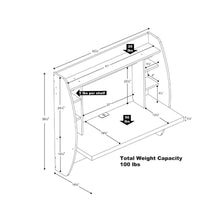 Load image into Gallery viewer, Wall Mount Space Saving Modern Laptop Computer Desk in Espresso