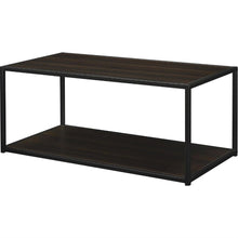 Load image into Gallery viewer, Modern Industrial Style Espresso Wood Coffee Table with Sturdy Metal Frame
