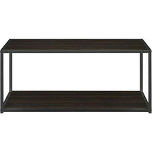 Load image into Gallery viewer, Modern Industrial Style Espresso Wood Coffee Table with Sturdy Metal Frame