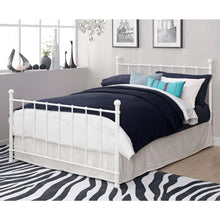 Load image into Gallery viewer, Full size White Metal Platform Bed Frame with Headboard and Footboard
