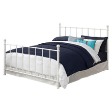 Load image into Gallery viewer, Full size White Metal Platform Bed Frame with Headboard and Footboard