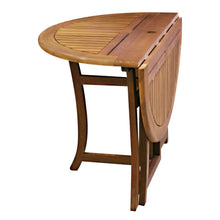 Load image into Gallery viewer, Outdoor Folding Wood Patio Dining Table 43-inch Round with Umbrella Hole