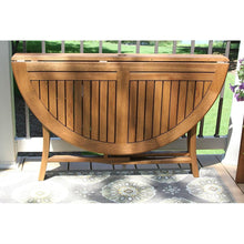 Load image into Gallery viewer, Outdoor Folding Wood Patio Dining Table 43-inch Round with Umbrella Hole