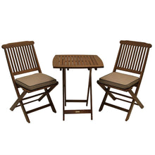 Load image into Gallery viewer, 3-Piece Bistro Style Outdoor Patio Furniture Chair Table Set with Cushions