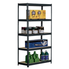 Load image into Gallery viewer, Sturdy Black Steel 5-Shelf Storage Rack Freestanding Shelving Unit