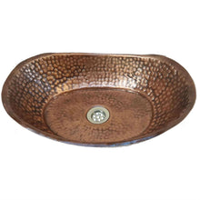 Load image into Gallery viewer, Solid Hammered Copper Handmade Round Vessel Bathroom Sink