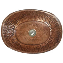 Load image into Gallery viewer, Solid Hammered Copper Handmade Round Vessel Bathroom Sink