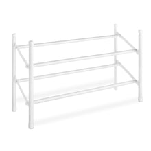 Load image into Gallery viewer, 2-Tier Stackable Shoe Rack Organizer Storage Shelves in White