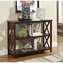 Load image into Gallery viewer, Console Sofa Table 3-Shelf Accent Display Bookcase in Espresso