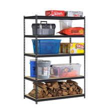 Load image into Gallery viewer, Heavy Duty Black Metal Storage Rack Shelving Unit with 5 Adjustable Shelves