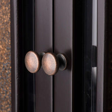 Load image into Gallery viewer, Espresso Bathroom Wall Cabinet with Amber Mosaic Glass Accents