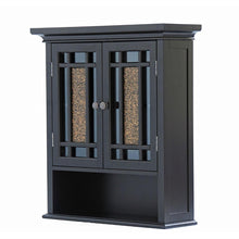 Load image into Gallery viewer, Espresso Bathroom Wall Cabinet with Amber Mosaic Glass Accents