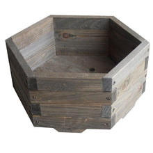 Load image into Gallery viewer, Small 16 x 16 x 7-inch Hexagon Fir Wood Garden Planter Box
