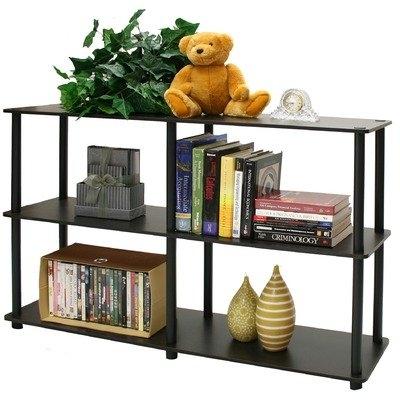 3-Tier Storage Display Shelf-Rack Bookcase in Espresso-Black