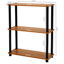 Load image into Gallery viewer, Light Cherry and Black Finish 3-Tier Bookcase