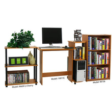 Load image into Gallery viewer, Light Cherry and Black Finish 3-Tier Bookcase