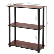 Load image into Gallery viewer, Dark Cherry and Black 3-Tier Shelves Display Bookcase