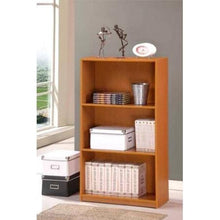 Load image into Gallery viewer, Light Cherry Finish 3-Tier Storage Shelves Bookcase