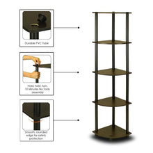 Load image into Gallery viewer, 5-Tier Corner Display Shelf Bookcase in Espresso &amp; Black