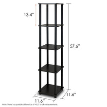 Load image into Gallery viewer, 5-Tier Square Corner Display Shelf Bookcase in Espresso-Black