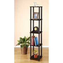 Load image into Gallery viewer, 5-Tier Square Corner Display Shelf Bookcase in Espresso-Black