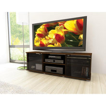 Load image into Gallery viewer, Contemporary Brown TV Stand with Glass Doors - Fits TV's up to 64-inch