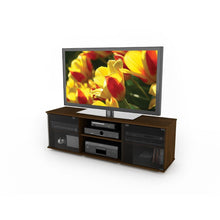 Load image into Gallery viewer, Contemporary Brown TV Stand with Glass Doors - Fits TV's up to 64-inch