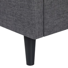 Load image into Gallery viewer, Full size Grey Mid-Century Modern Upholstered Platform Bed Frame with Headboard