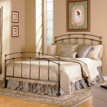 Load image into Gallery viewer, Queen size Metal Bed with Headboard and Footboard in Black Walnut