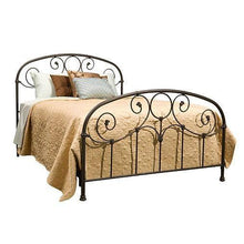 Load image into Gallery viewer, Queen size Metal Bed with Headboard and Footboard in Rusty Gold Finish