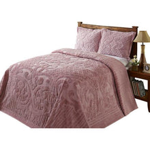 Load image into Gallery viewer, Full size 100-Percent Cotton Chenille Bedspread in Pink - Machine Washable