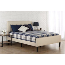 Load image into Gallery viewer, Full size Taupe Upholstered Bed with Button Tufted Headboard &amp; Footboard