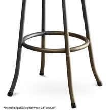 Load image into Gallery viewer, Set of 2 - Adjustable Height Swivel Microfiber Seat Bar Stools