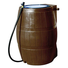 Load image into Gallery viewer, 50-Gallon Brown UV Resistant Plastic Rain Barrel with 3-Ft Hose and Shutoff Valve